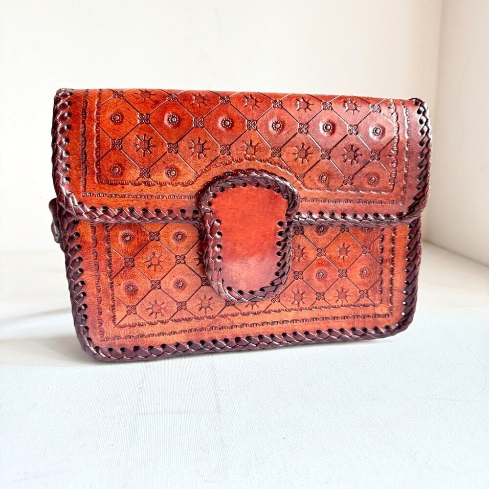 Vintage Ethnic handmade Chestnut Brown Rectangular Bag